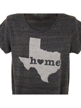 Home Is Texas T Shirt Womens Size Medium Gray State Of Mine Travel Destination